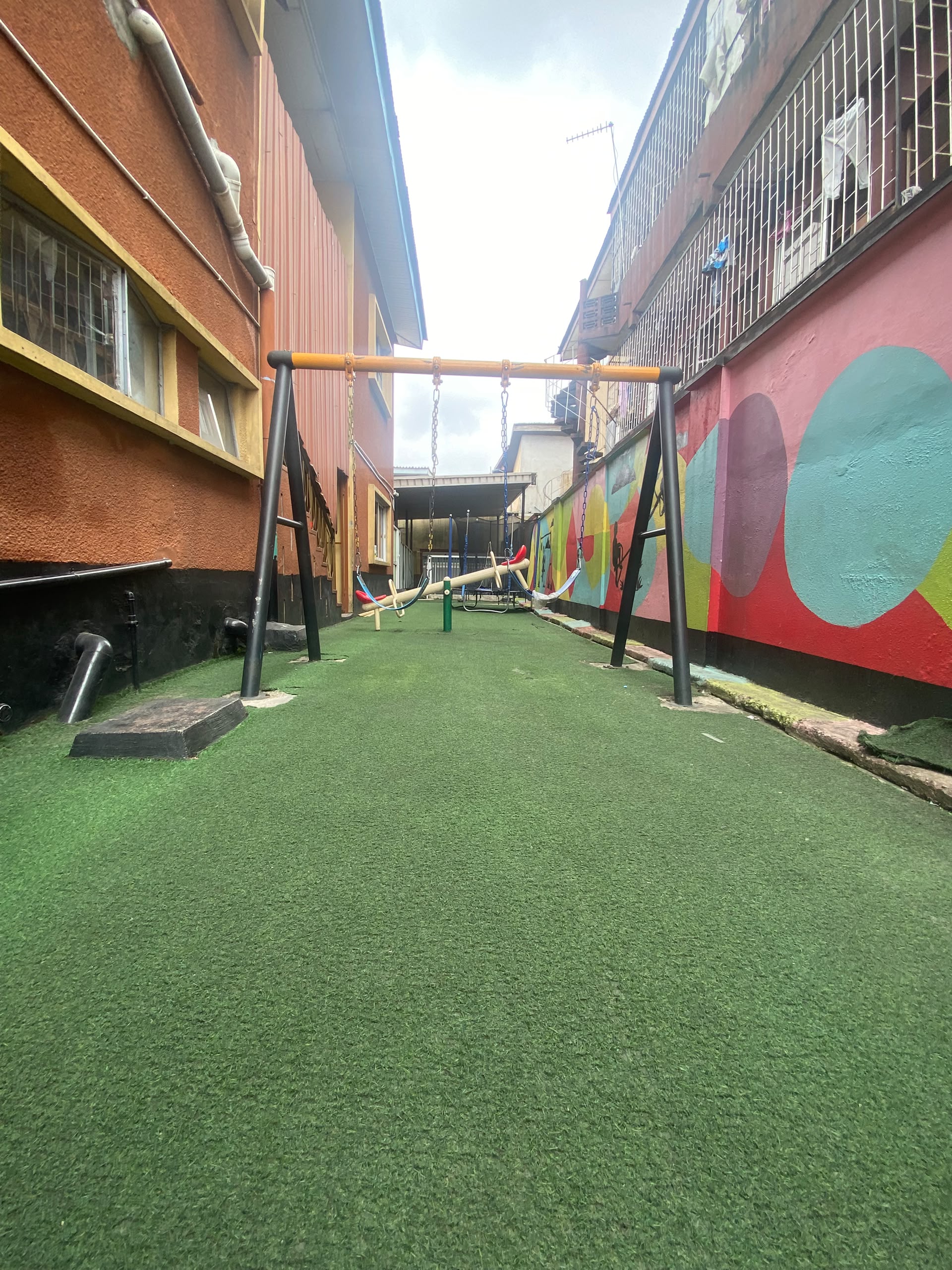Astroturf Outdoor Playground, Swings & See-Saws